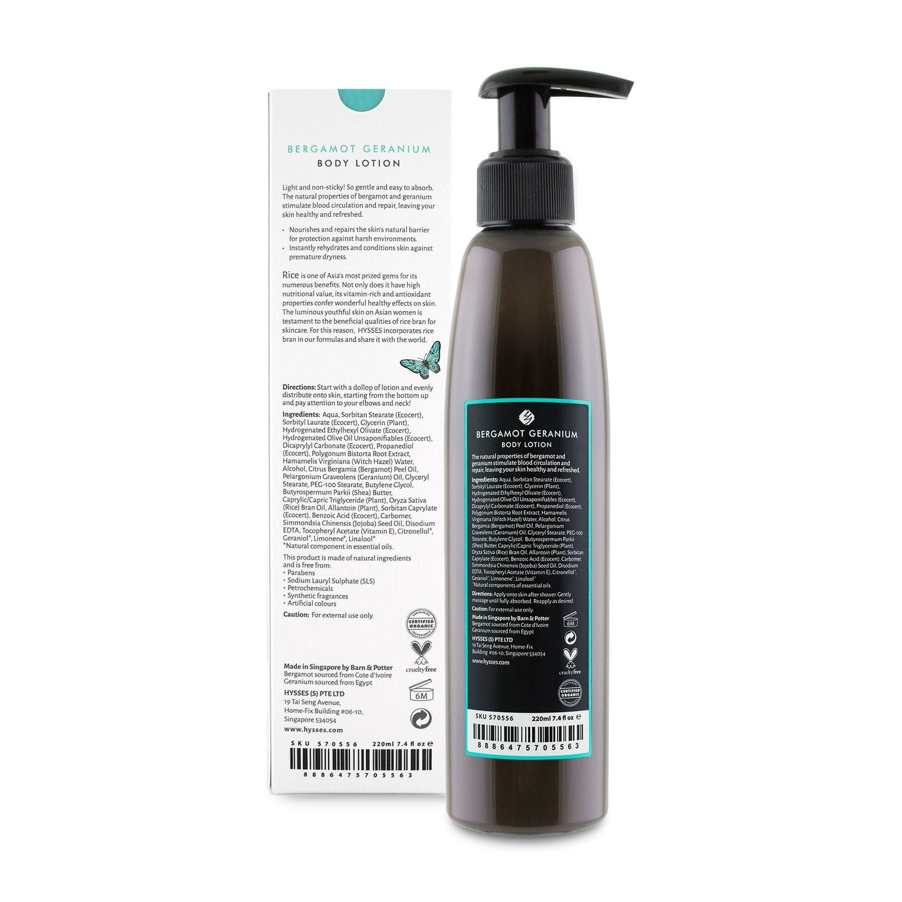 Hysses Singapore Body Care Body Lotion Bergamot Geranium R