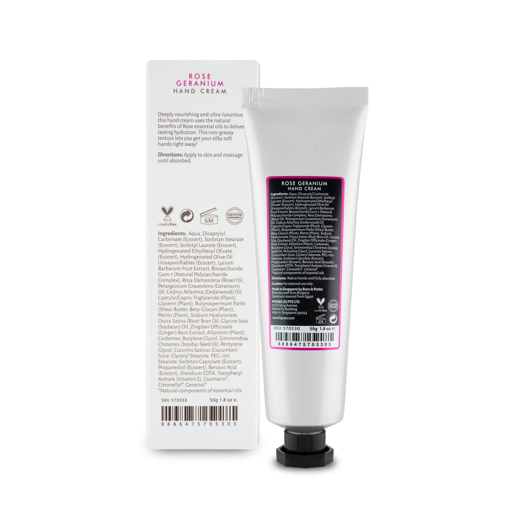 Hysses Singapore Body Care Hand Cream Rose Geranium R