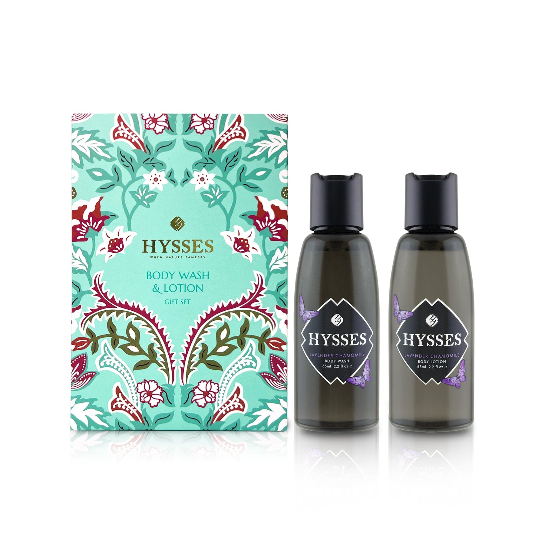 Hysses Body Care Lavender Chamomile Travel Gift Set (Body Wash & Body Lotion) Lavender Chamomile