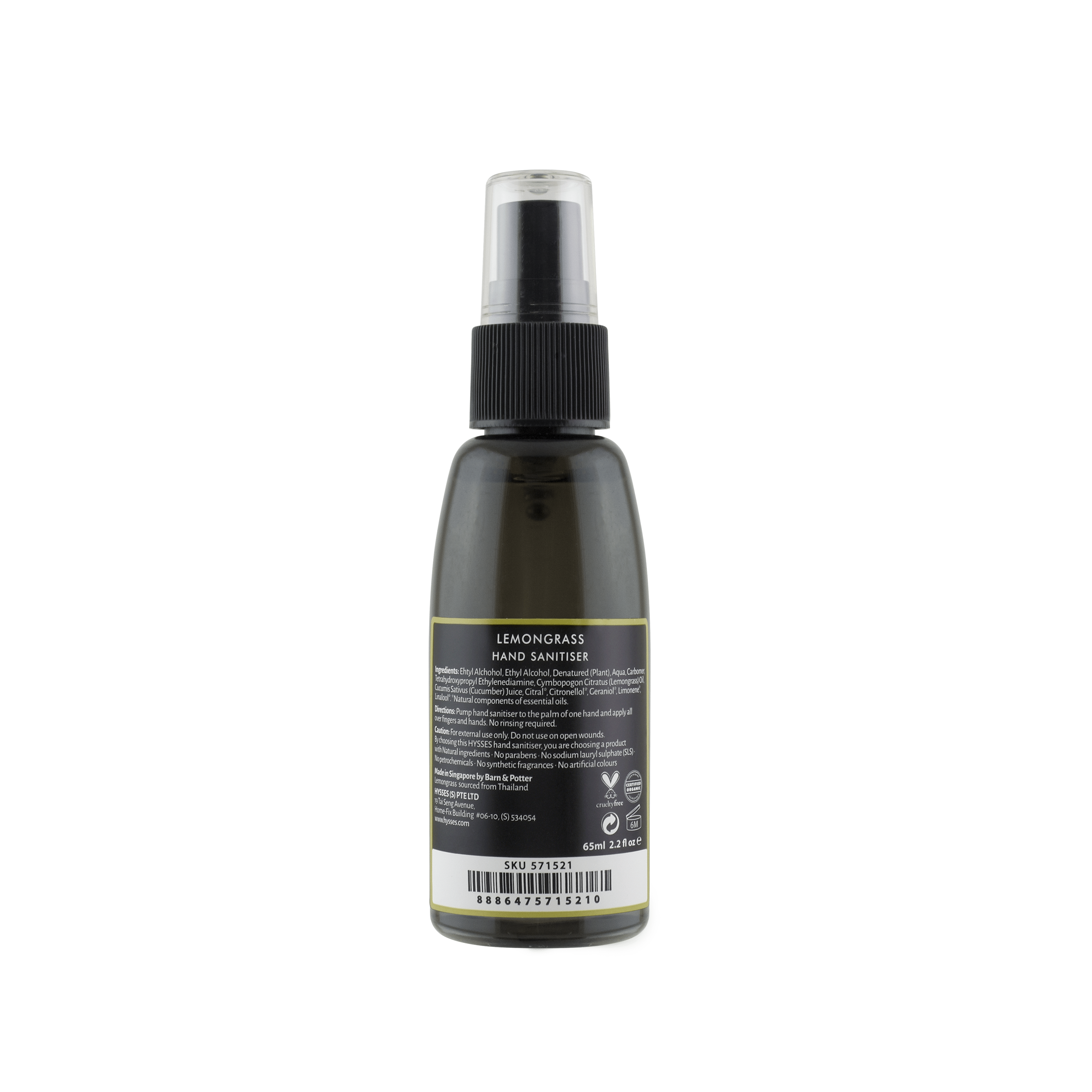 Hysses Singapore Body Hand Sanitiser Lemongrass