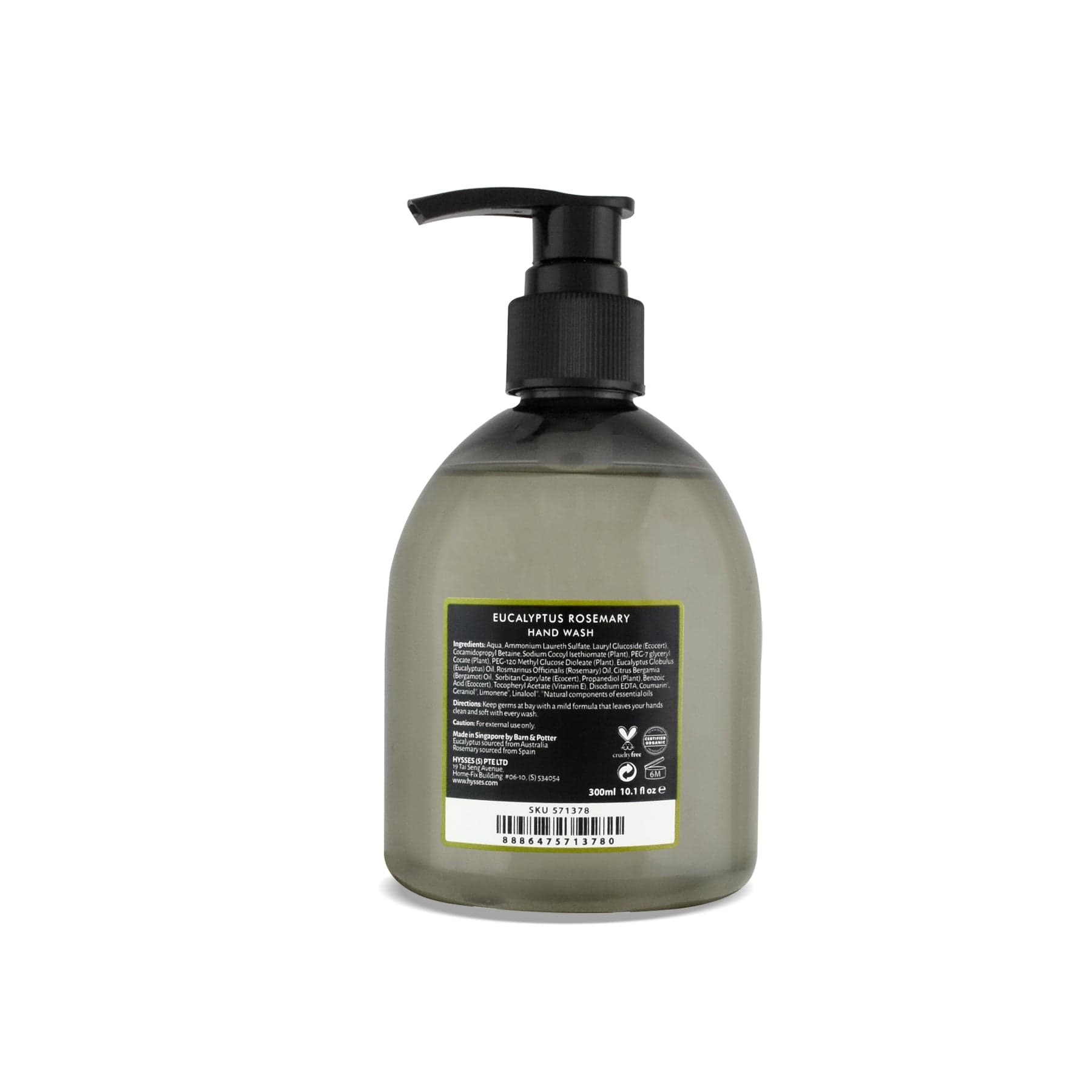 Hysses Singapore Body Hand Wash Eucalyptus Rosemary