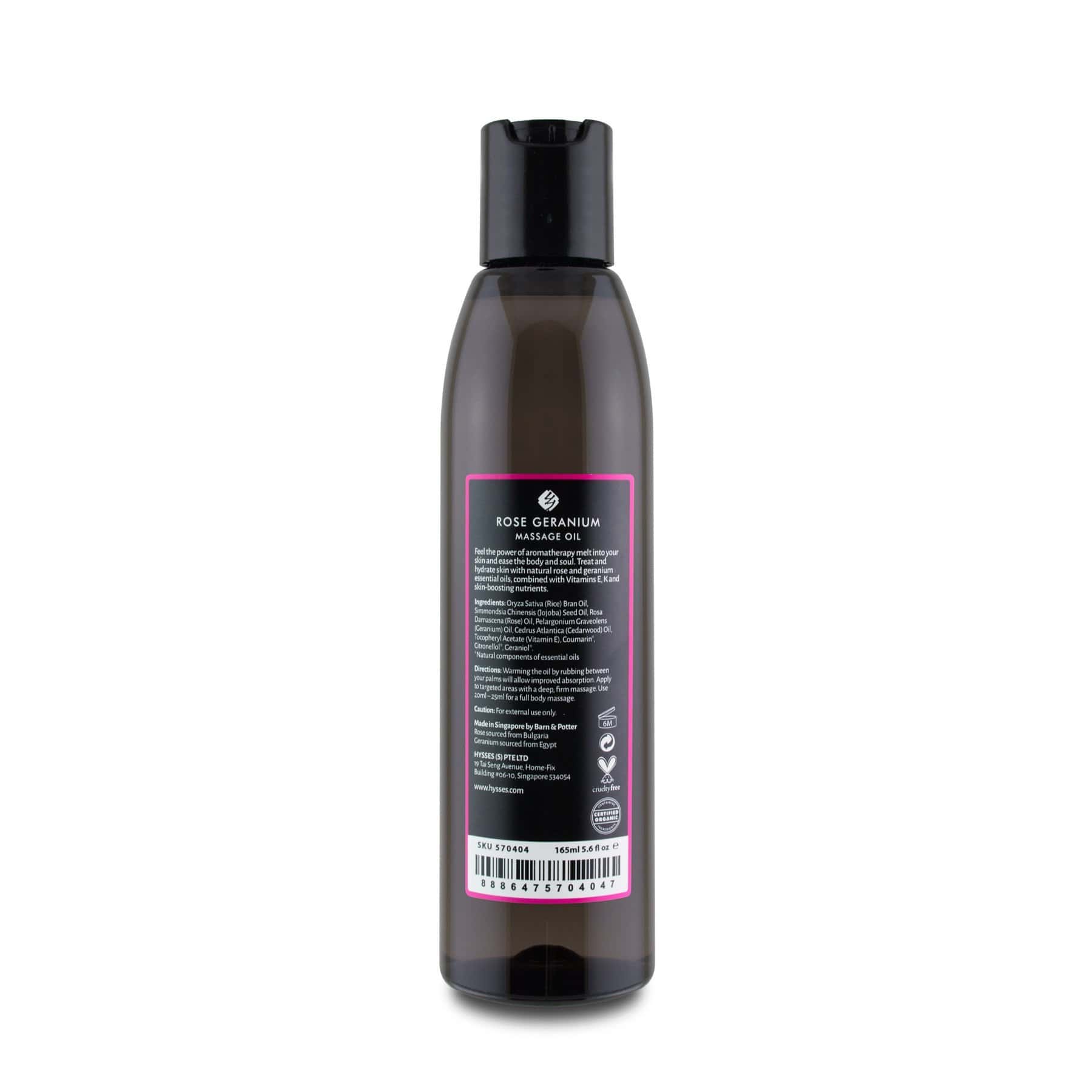 Hysses Singapore Body Massage Oil Rose Geranium