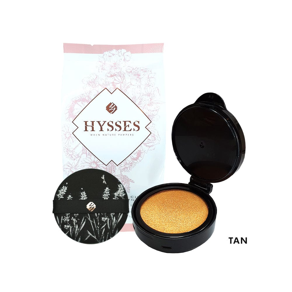 Hysses Singapore Face Care Tan Cushion Foundation Refill, Geranium Chamomile SPF 50/PA++, Tan 15G R