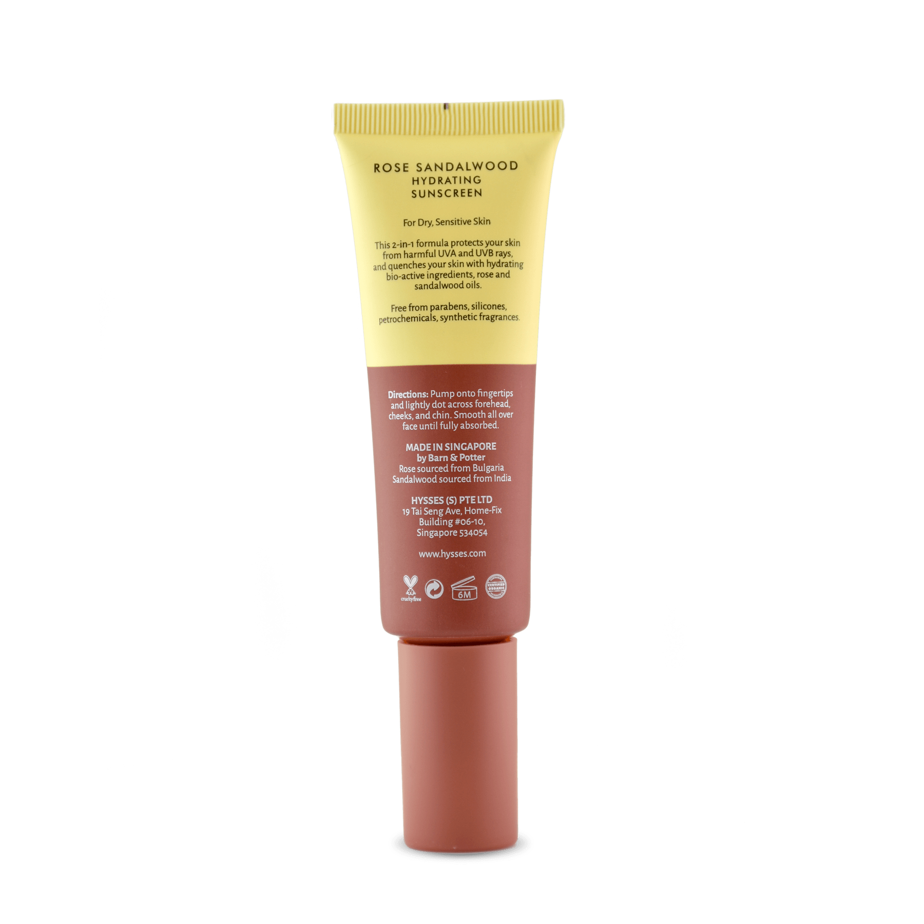 Hysses Singapore Face Care Hydrating Sunscreen Rose Sandalwood SPF 40 / PA++ R