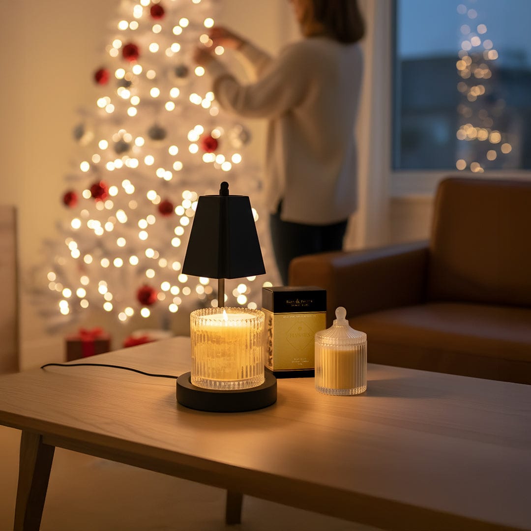 Hysses Official Festive Warmth Bundle (Halo Candle Warmer with 650g No Wick Lemongrass Beeswax Candle)