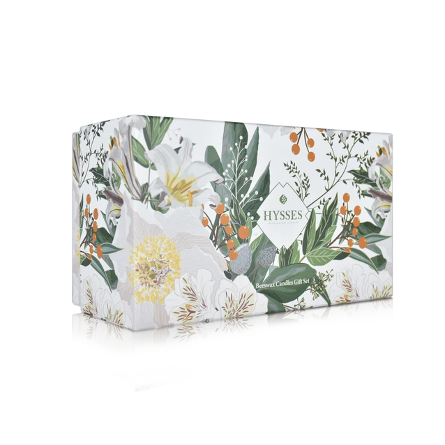 Hysses Singapore Gifts Gift Set Of 2 Beeswax Candles, Lemongrass & Palmarosa Jasmine, 150g