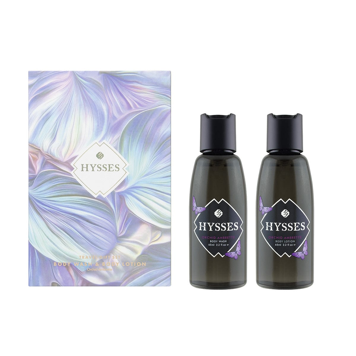Hysses Gifts Gift Set Of 2 Body Wash & Lotion, Orchid Ambrette, 65ml