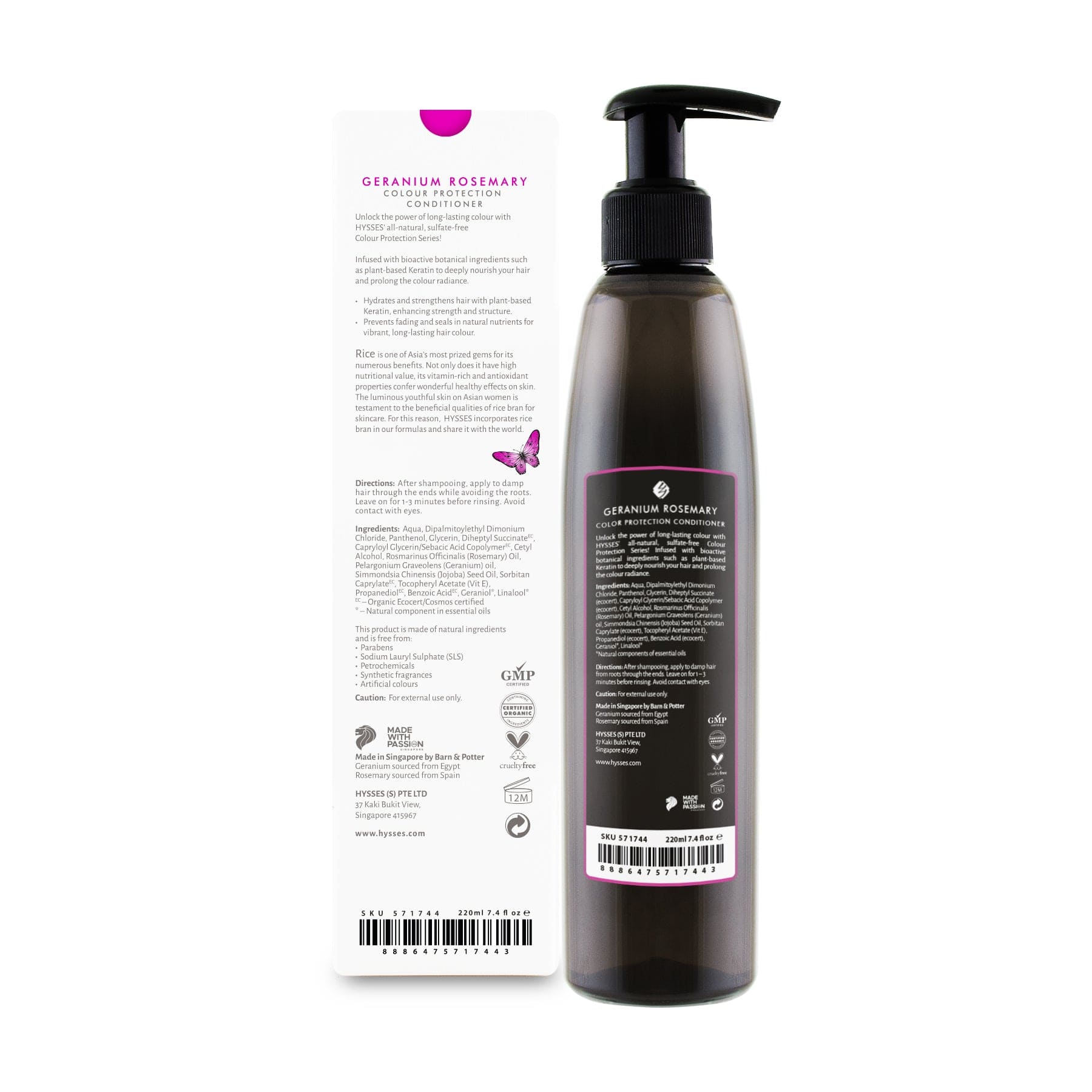 Hysses Singapore Hair Colour Protection Conditioner, Geranium Rosemary