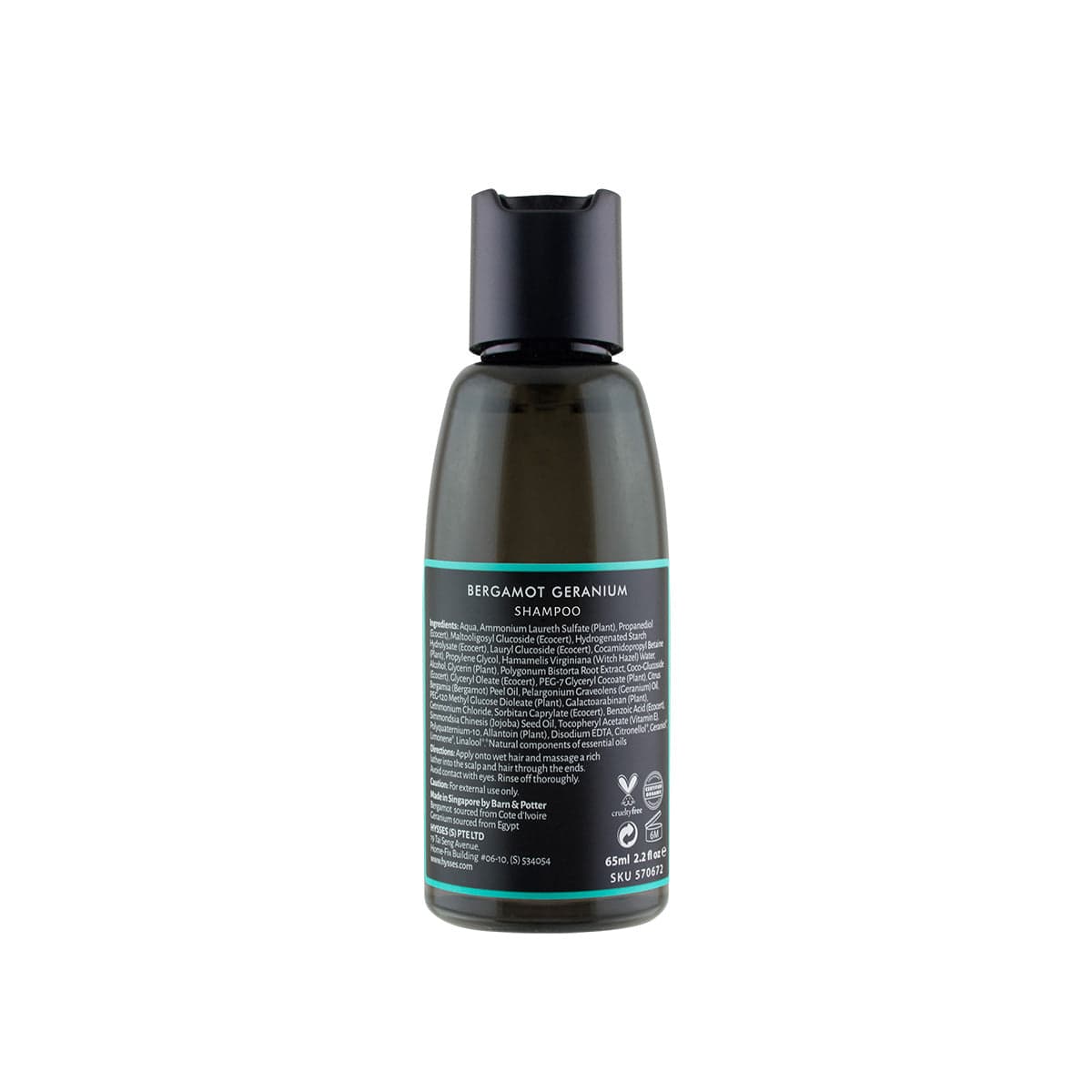 Hysses Singapore Hair Shampoo Bergamot Geranium, 65ml