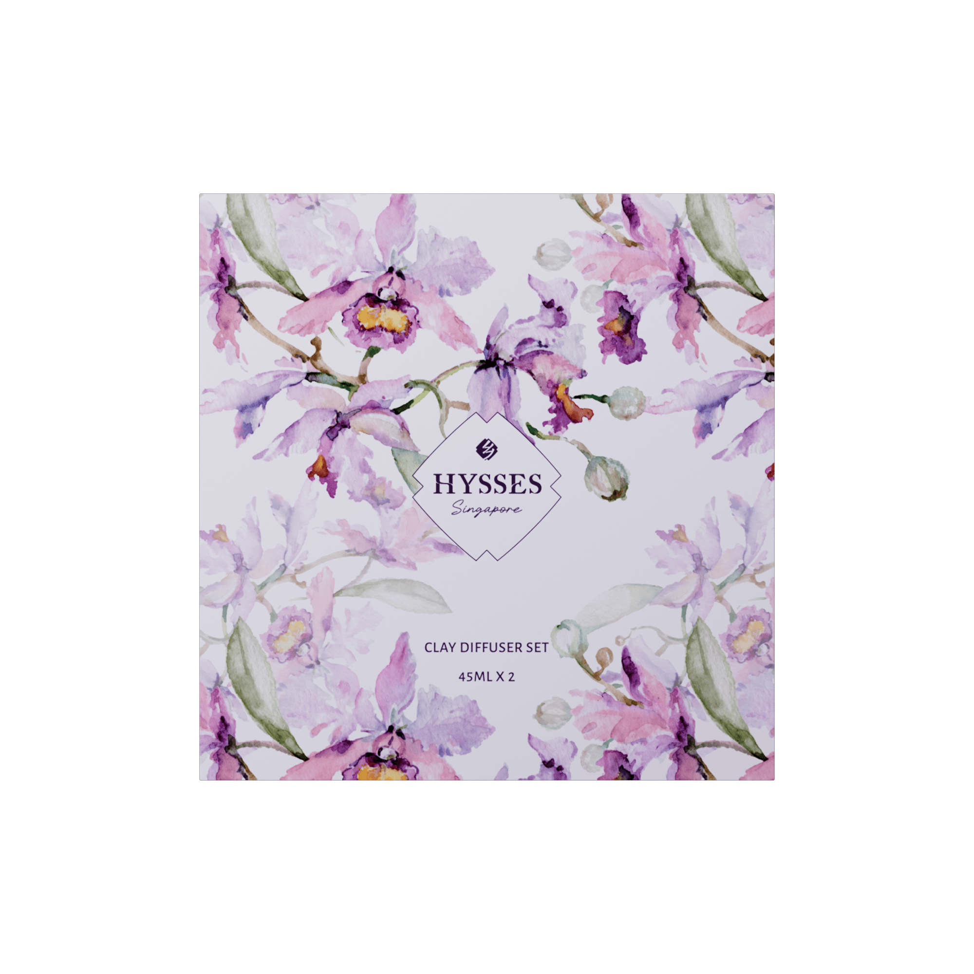 Hysses Singapore Home & Scent Clay Diffuser Set of 2, Orchid (Orchid Ambrette & Orchid Citrus)
