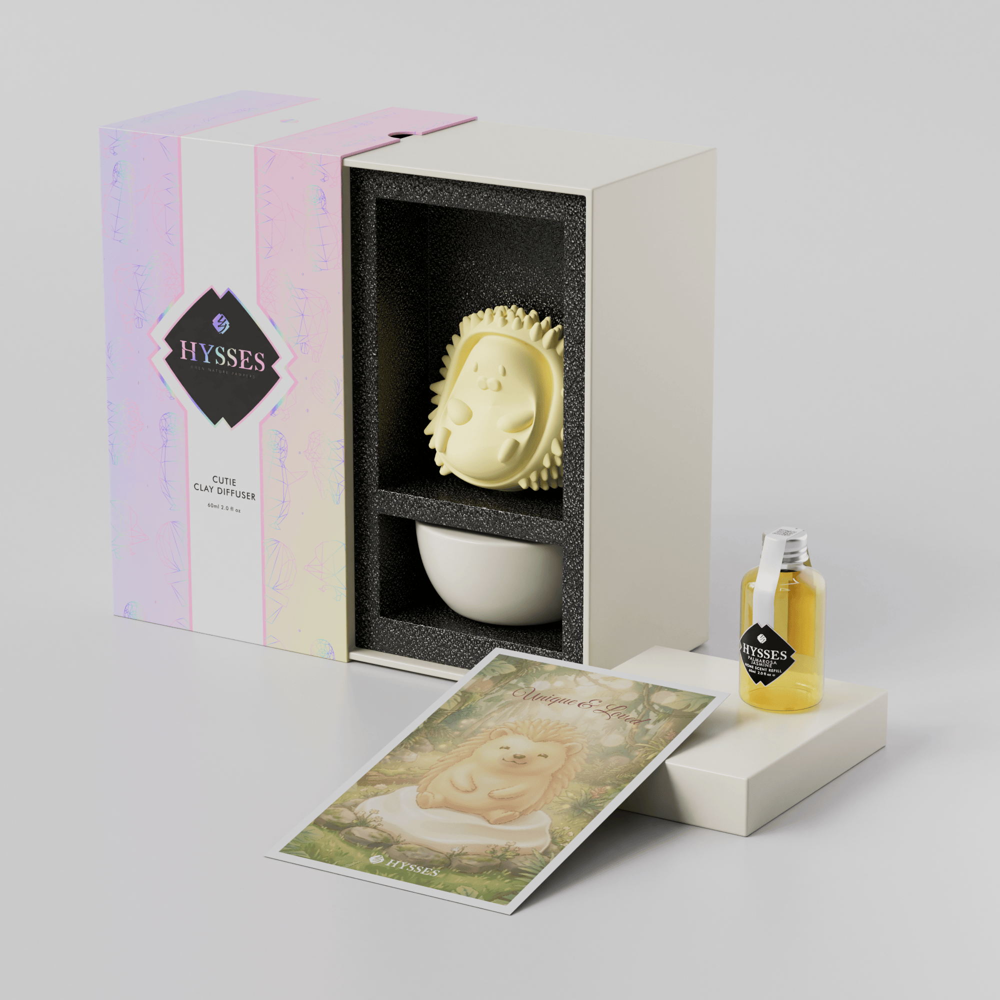 Hysses Singapore Home & Scent Cutie Clay Diffuser Hedgehog