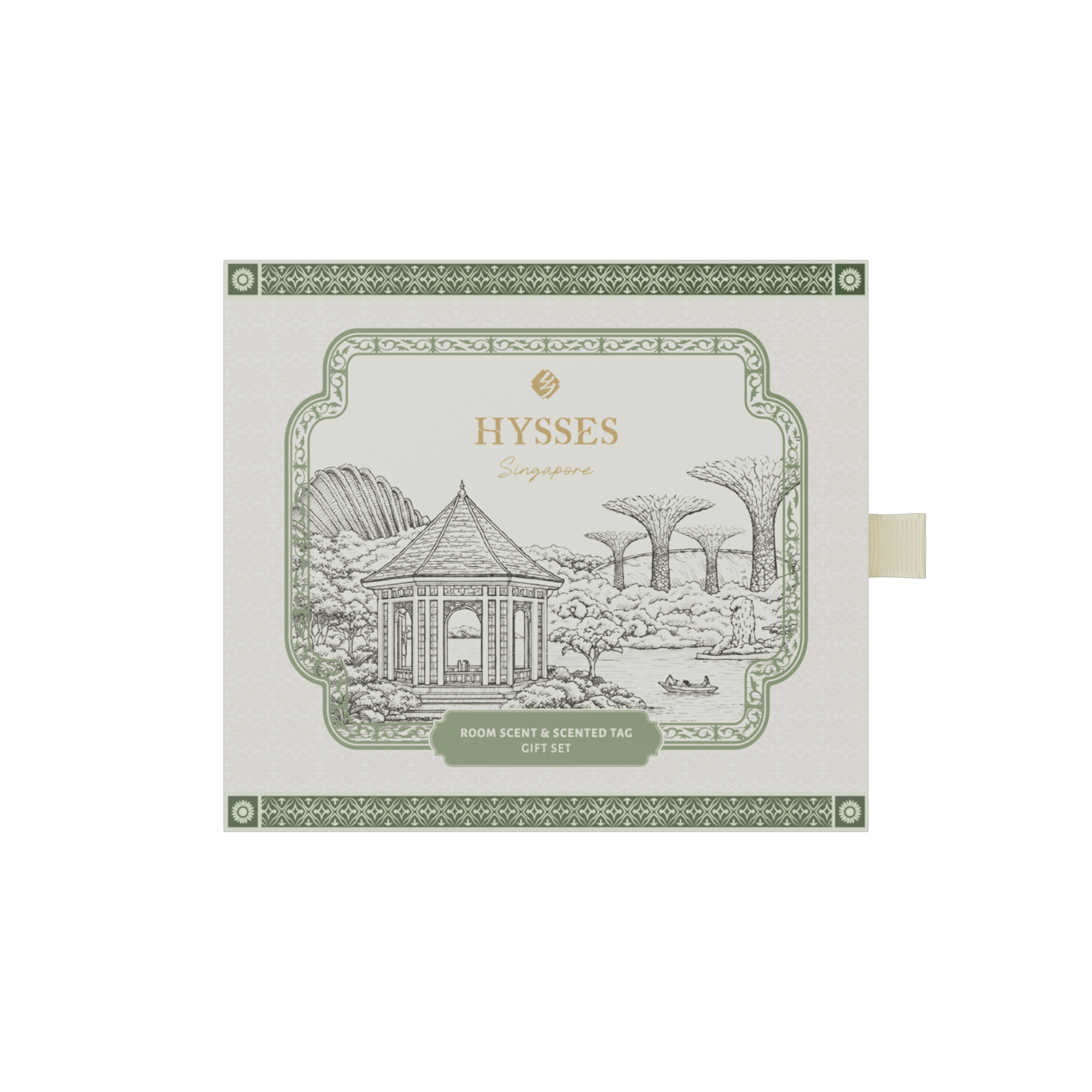 Hysses Singapore Home & Scent Gift Set of 2, Tasek Mercat Scented Tag & Room Scent, Pandanus Lily