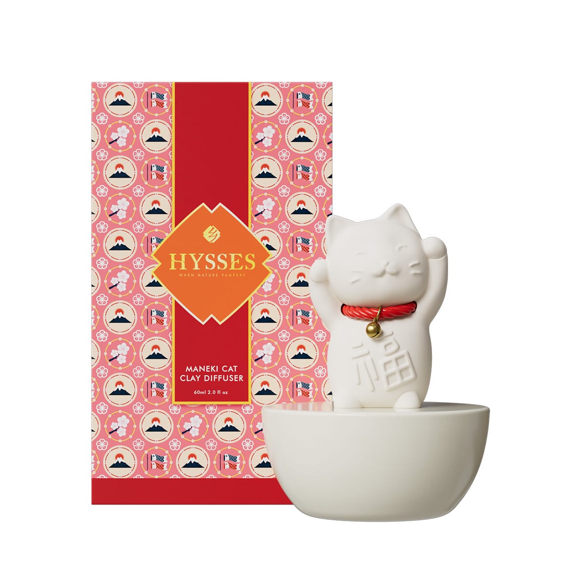 Hysses Singapore Home & Scent Maneki Cat Clay Diffuser