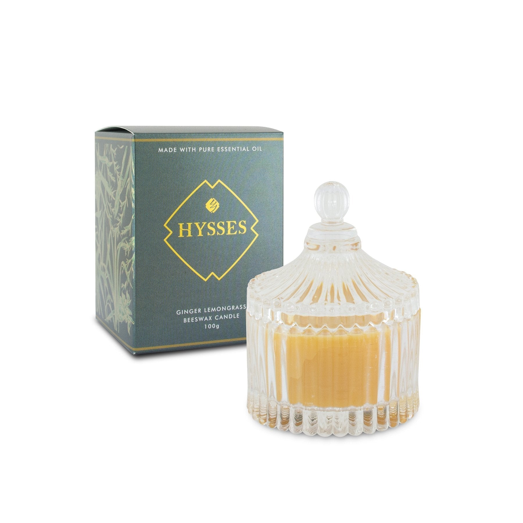 Hysses Home Scents 200g Beeswax Candle Ginger Lemongrass 200g