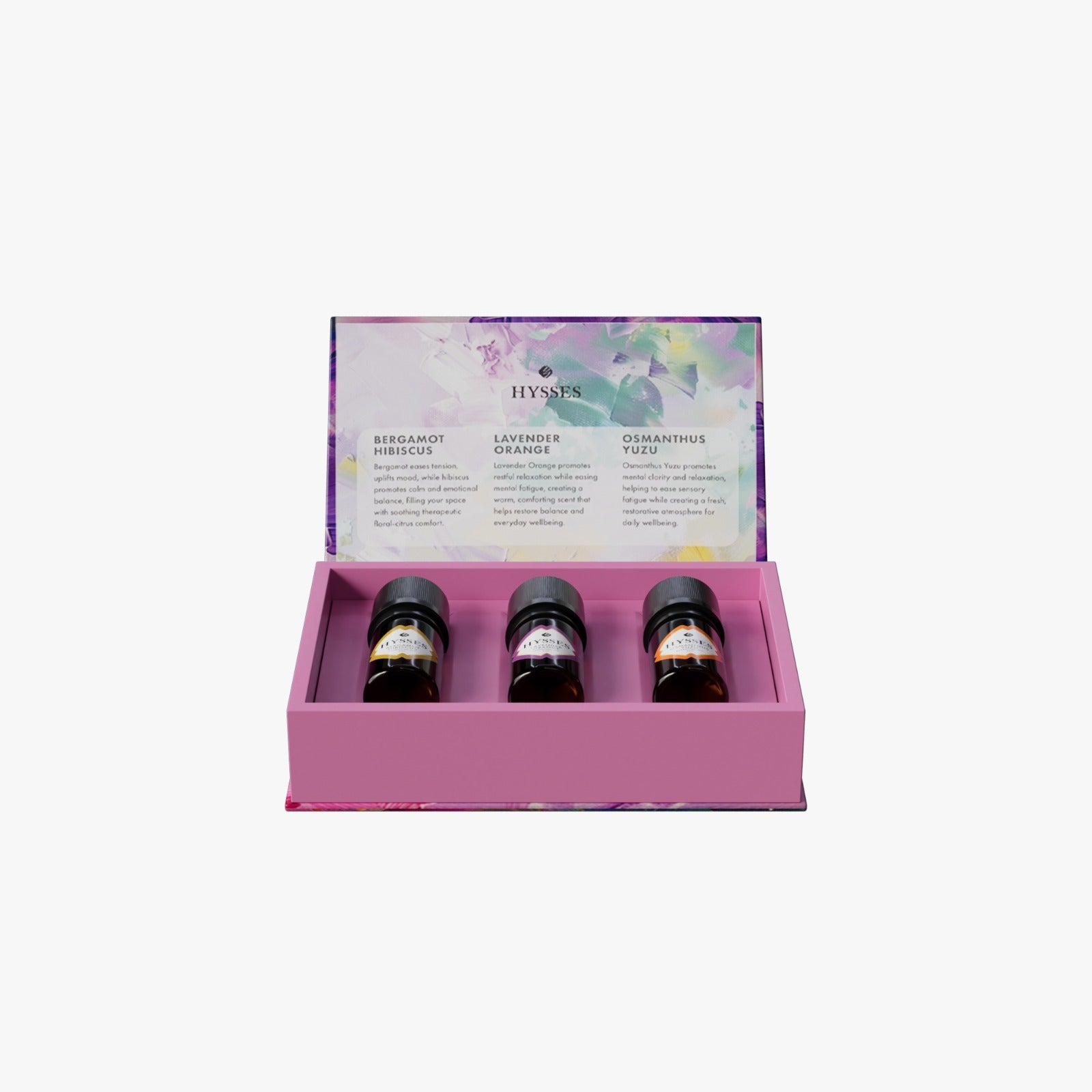 Gift Set of 3 Essential Oils, 5ml (Lavender Orange, Osmanthus Yuzu & Bergamot Hibiscus)