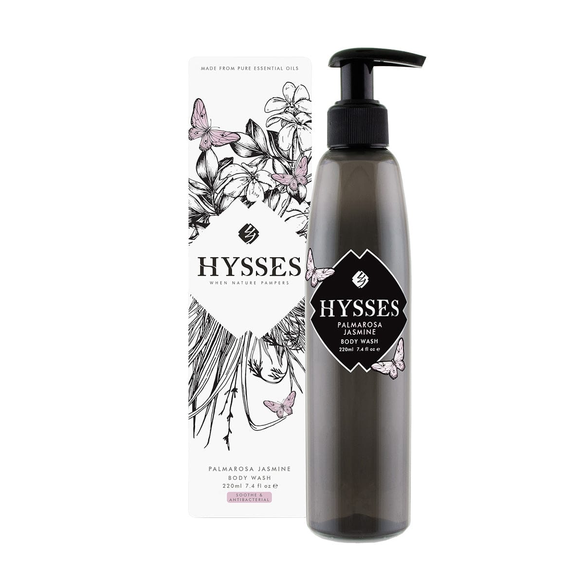 Hysses Body Care 220ml Body Wash Palmarosa Jasmine