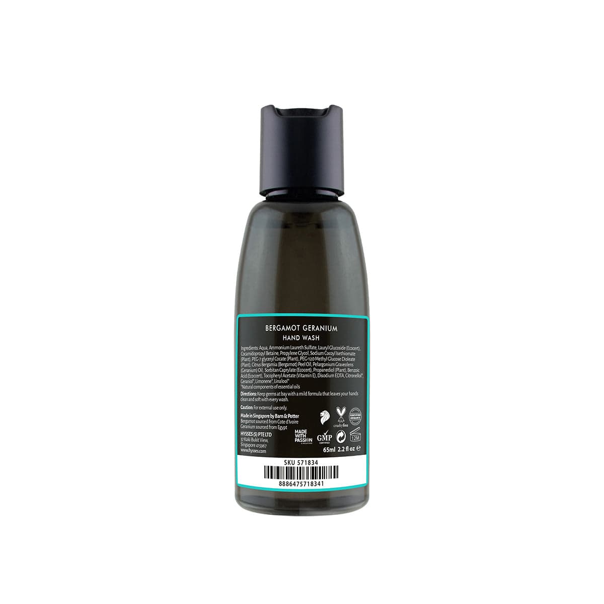 Hysses Body Care Hand Wash Bergamot Geranium, 65ml