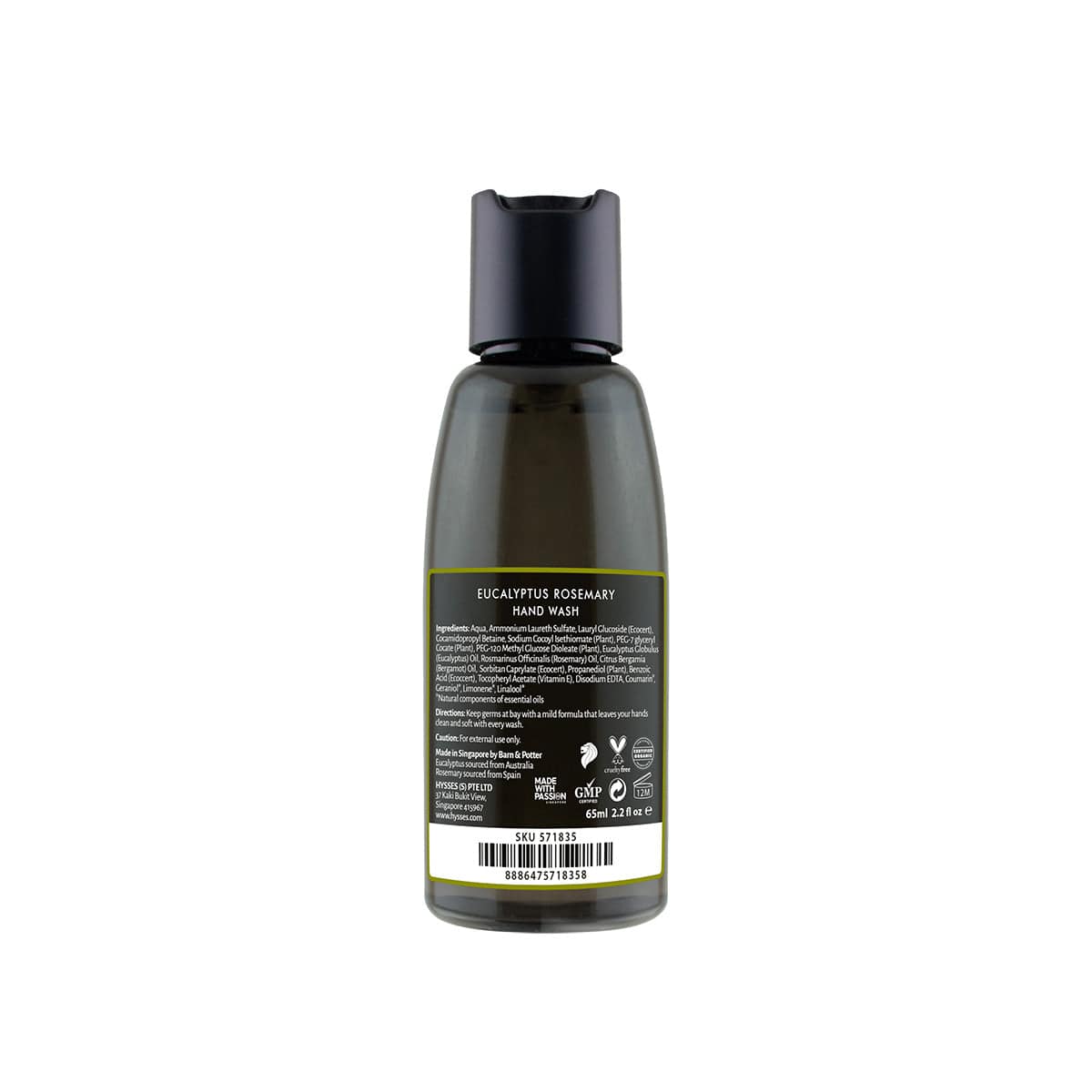 Hysses Body Care Hand Wash Eucalyptus Rosemary, 65ml