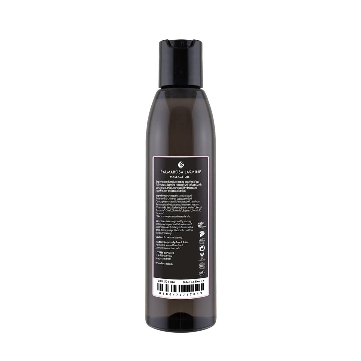 Hysses Body Care Massage Oil Palmarosa Jasmine