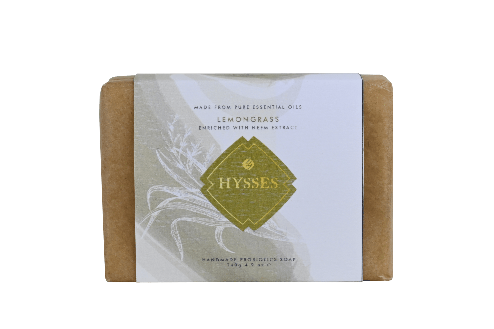 Hysses Body Care Probiotics Handmade Soap, Lemongrass (Wax Paper Wrapped)