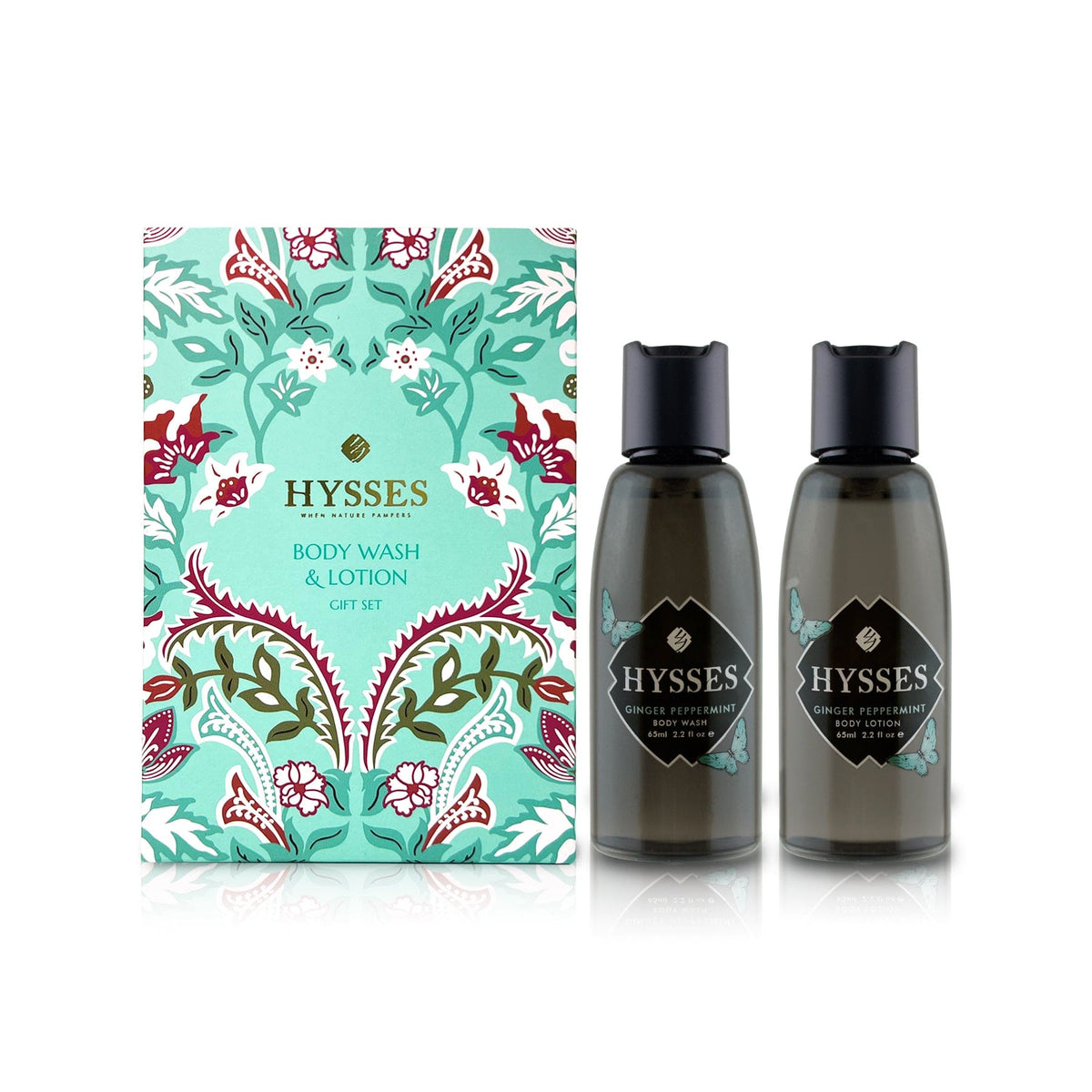 Hysses Body Care Ginger Peppermint Travel Gift Set (Body Wash &amp; Body Lotion)