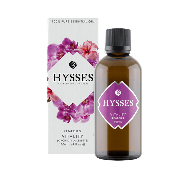Hysses Essential Oil 100ml Remedies, Vitality (Orchid Ambrette), 100ml
