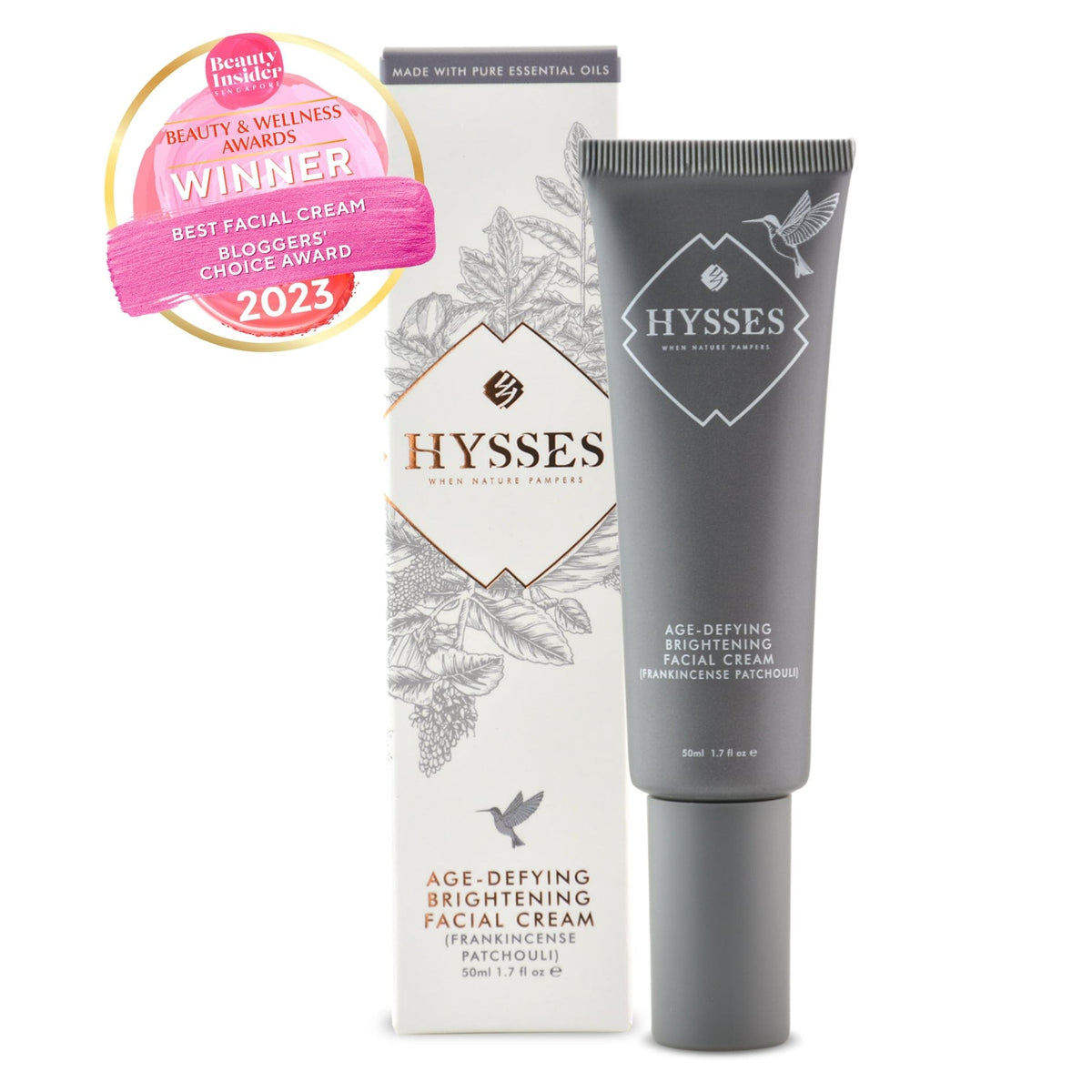 Hysses Face Care Age Defying Brightening Facial Cream Frankincense Patchouli
