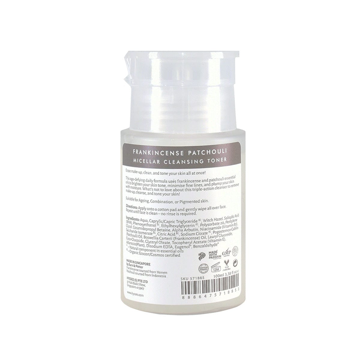 Hysses Face Care Facial Miniature, Micellar Cleansing Toner Frankincense Patchouli