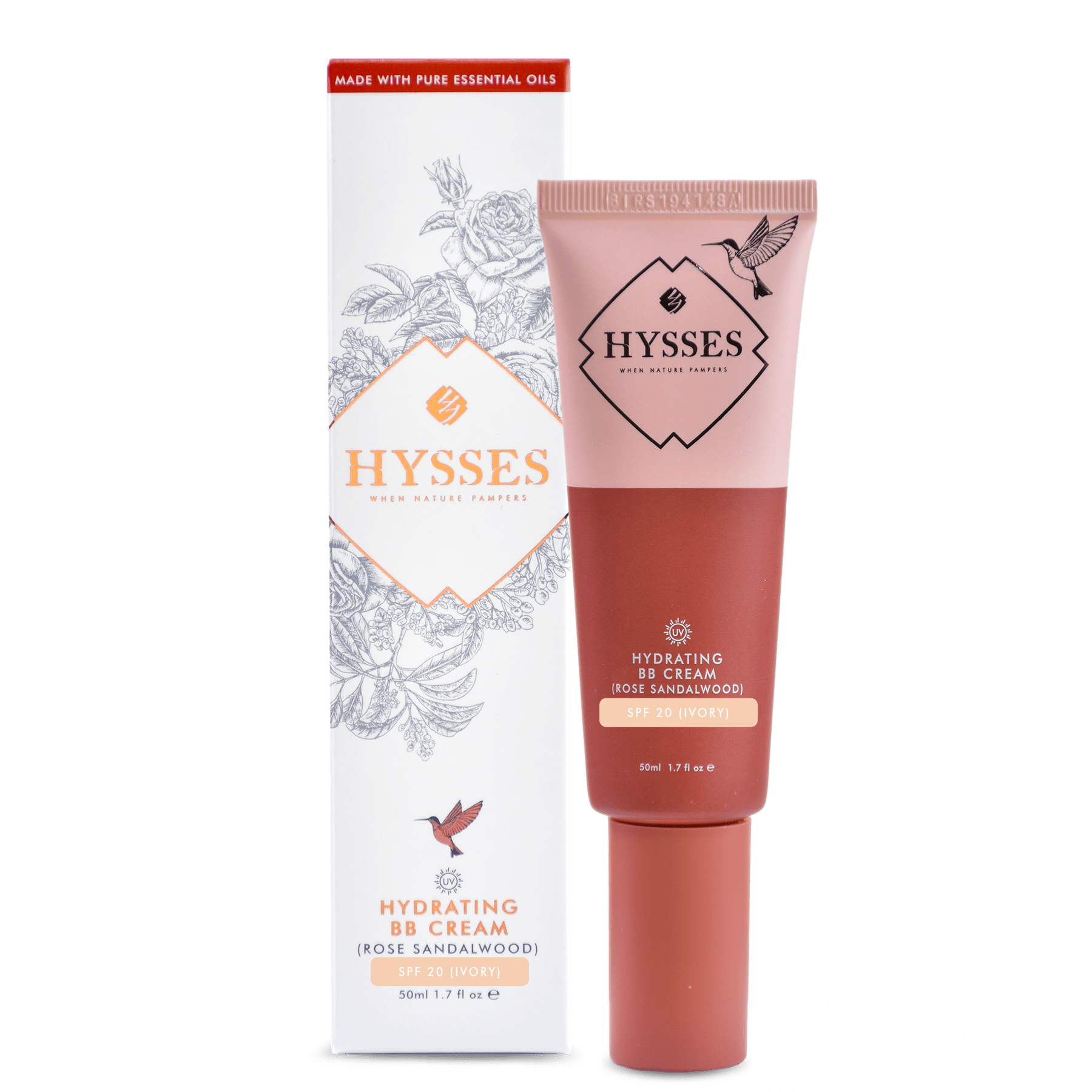 Hysses Face Care Ivory Hydrating BB Cream Rose Sandalwood SPF20, Ivory