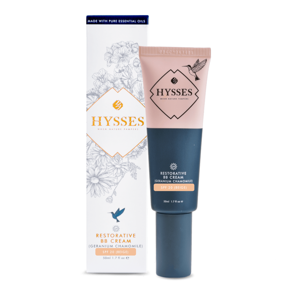 Hysses Face Care Ivory Restorative BB Cream Geranium Chamomile SPF20, Ivory