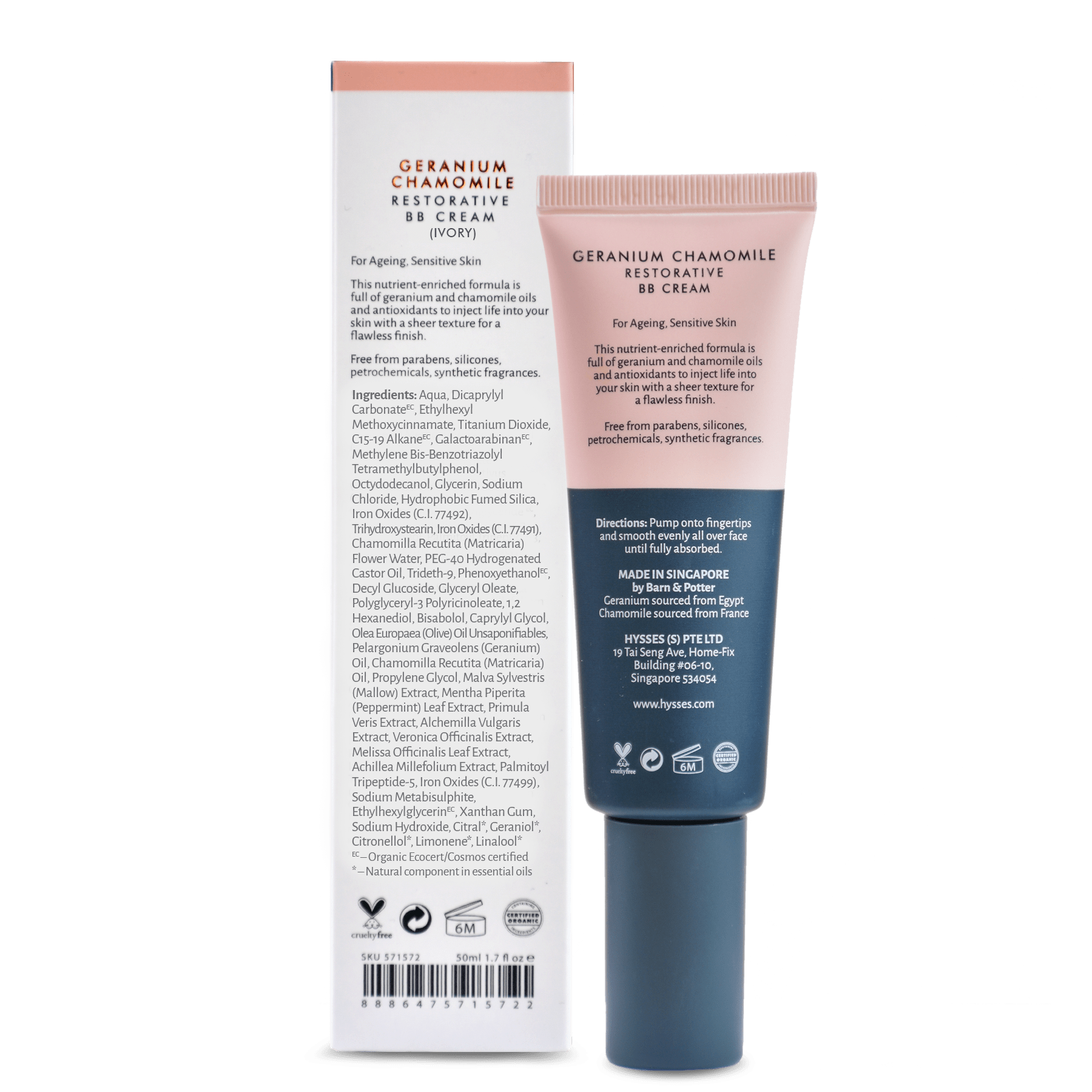 Hysses Face Care Tan Restorative BB Cream Geranium Chamomile SPF20, Tan