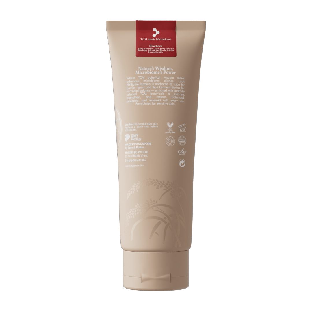 Hysses Singapore Face HYBiome Bio-Barrier Facial Cleanser, Rose Ginseng