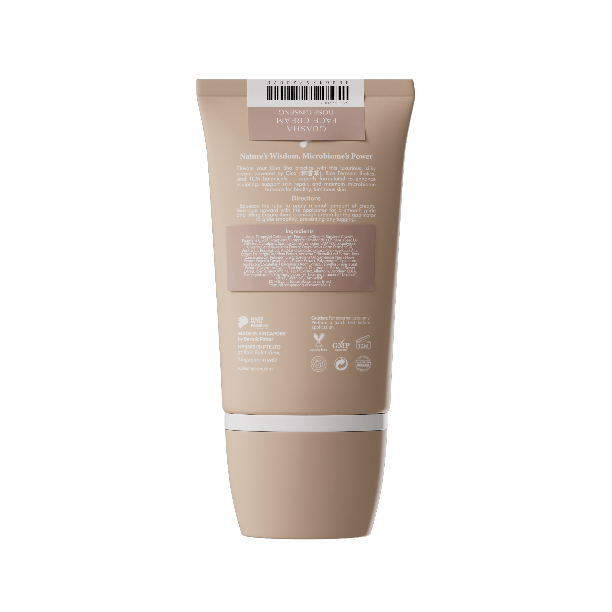 Hysses Singapore Face HYBiome Guasha Face Cream, Rose Ginseng