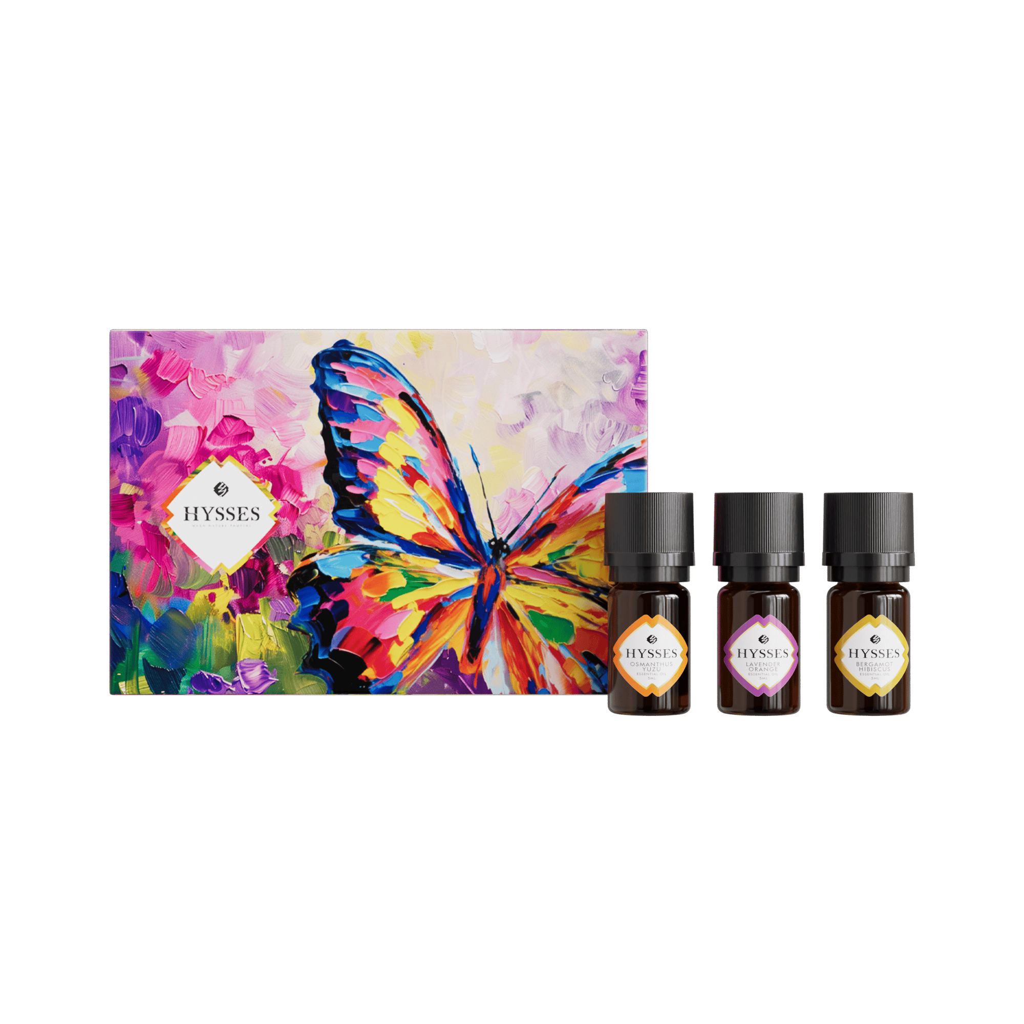 Hysses Singapore Gifts Gift Set of 3 Essential Oils, 5ml (Lavender Orange, Osmanthus Yuzu & Bergamot Hibiscus)