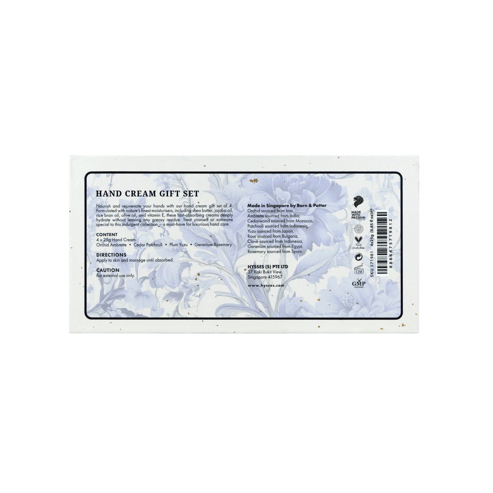 Hysses Gifts Gift Set Of 4 Hand Cream, PY, GR, OA, CP
