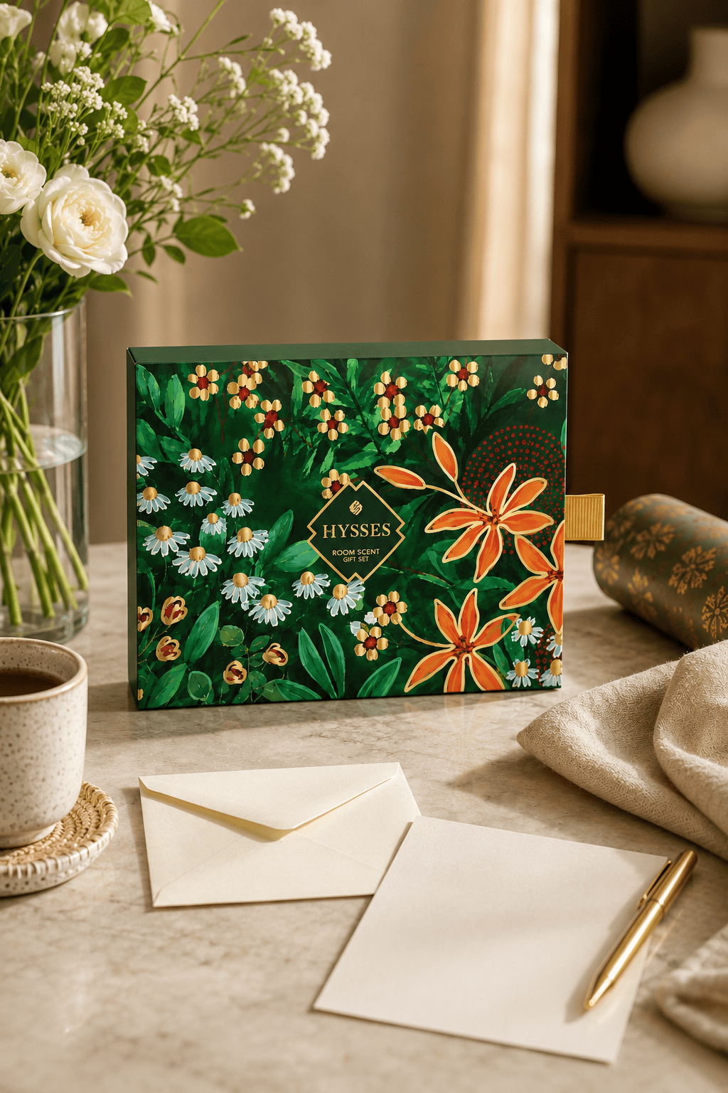 Hysses Gifts Gift Set Of 4 Room Scent, 65ml (Magnolia Ambrette · Rosemary Camellia · Pandanus Lily · Rose Mint)