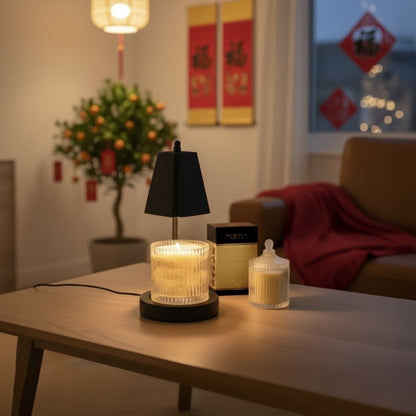 Hysses Official Gifts Halo Candle Warmer + 650g No Wick Lemongrass Beeswax Candle