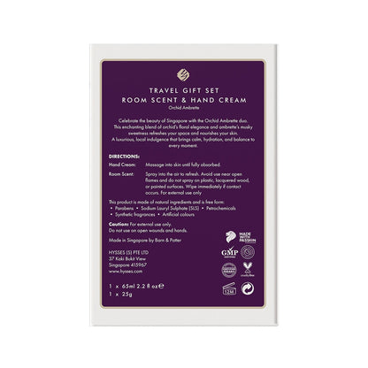 Hysses Singapore Gifts SG60 Special - Gift Set Of 2 Hand Cream & Room Scent, Orchid Ambrette