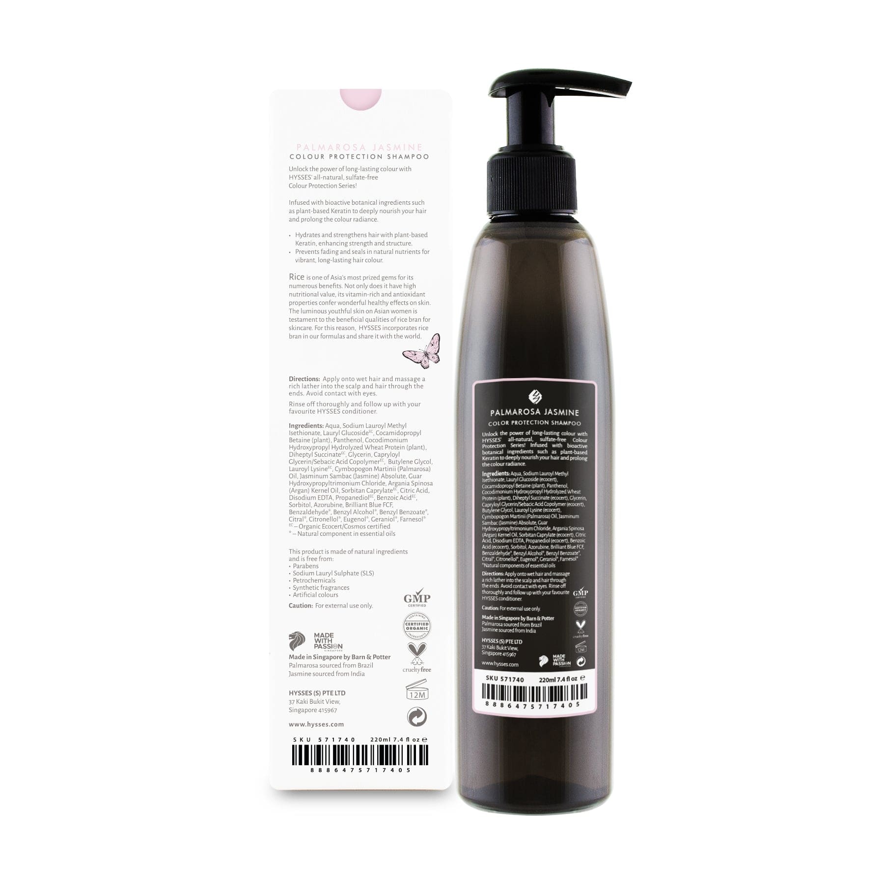 Hysses Hair Care 220ml Colour Protection Shampoo, Palmarosa Jasmine