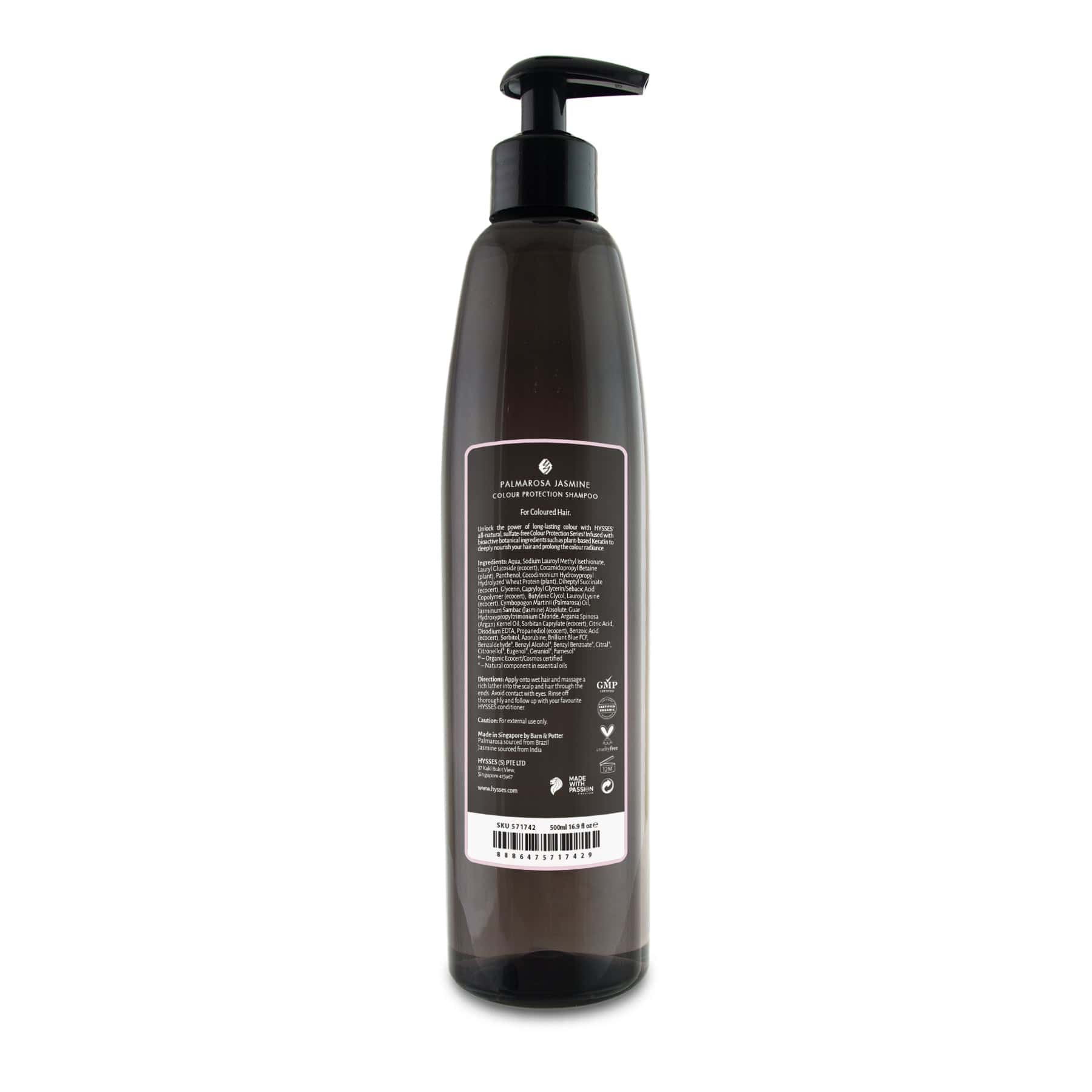 Hysses Hair Care 500ml Colour Protection Shampoo, Palmarosa Jasmine, 500ml