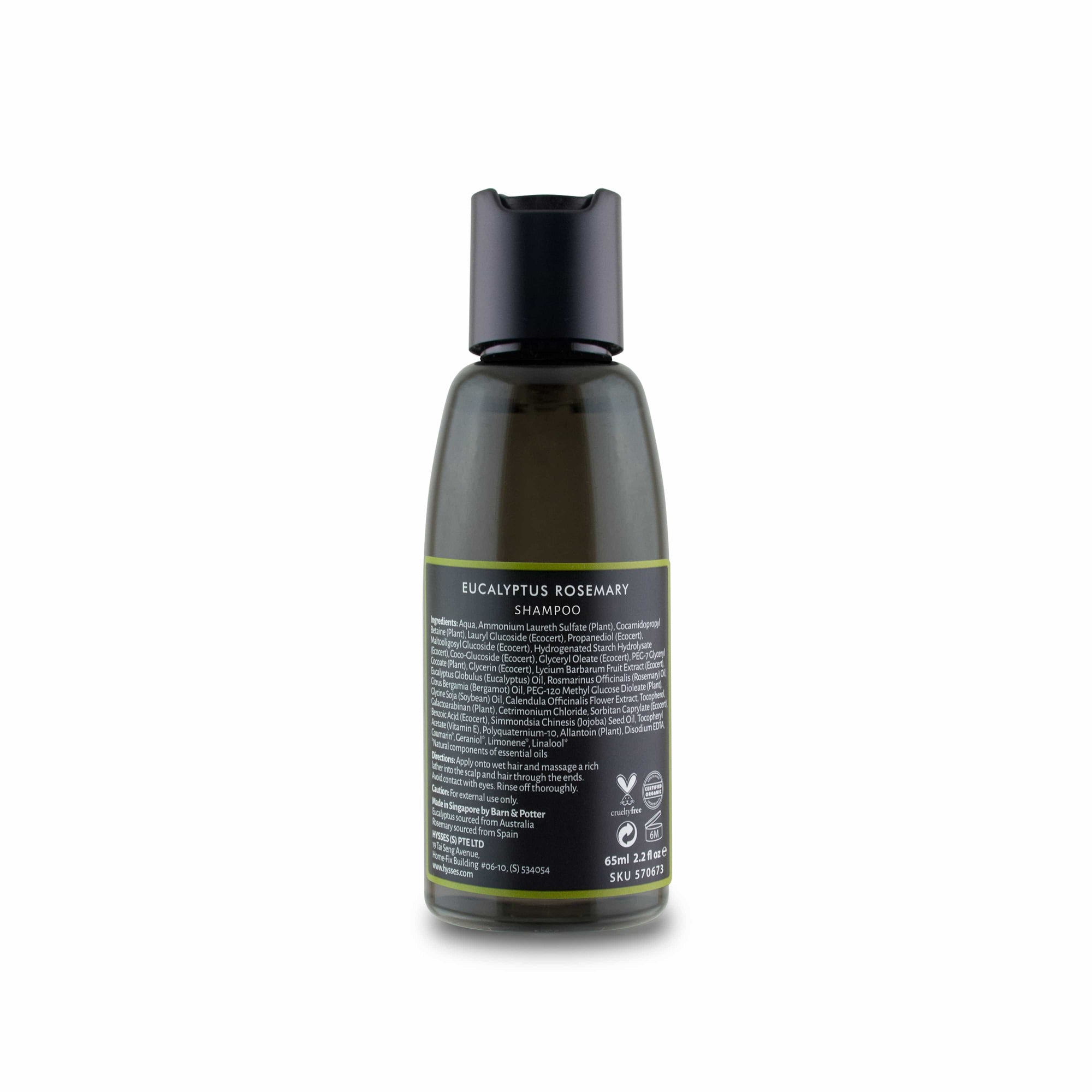 Hysses Hair Care Shampoo, Eucalyptus Rosemary, 65ml