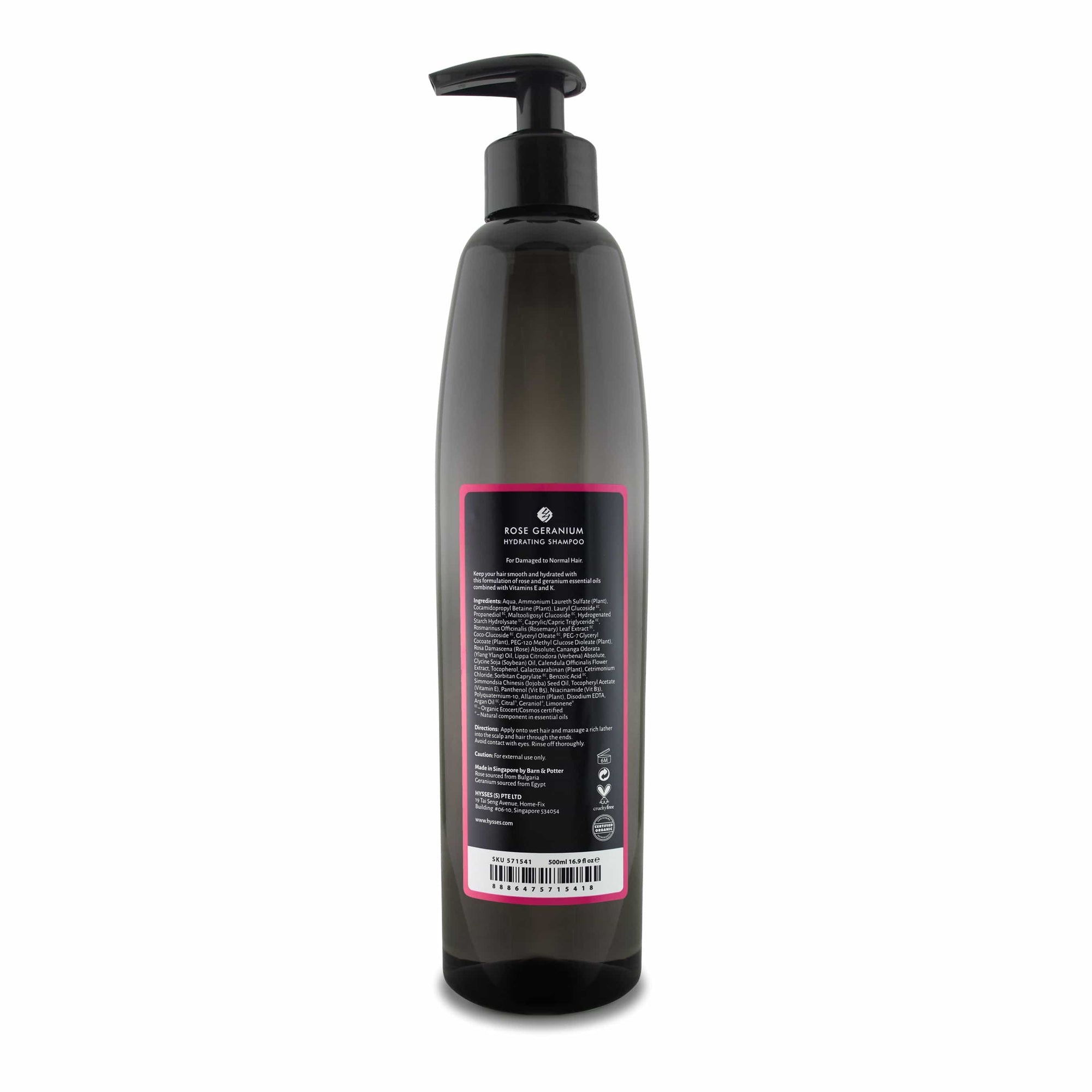 Hysses Hair Care 500ml Shampoo Rose Geranium, 500ml