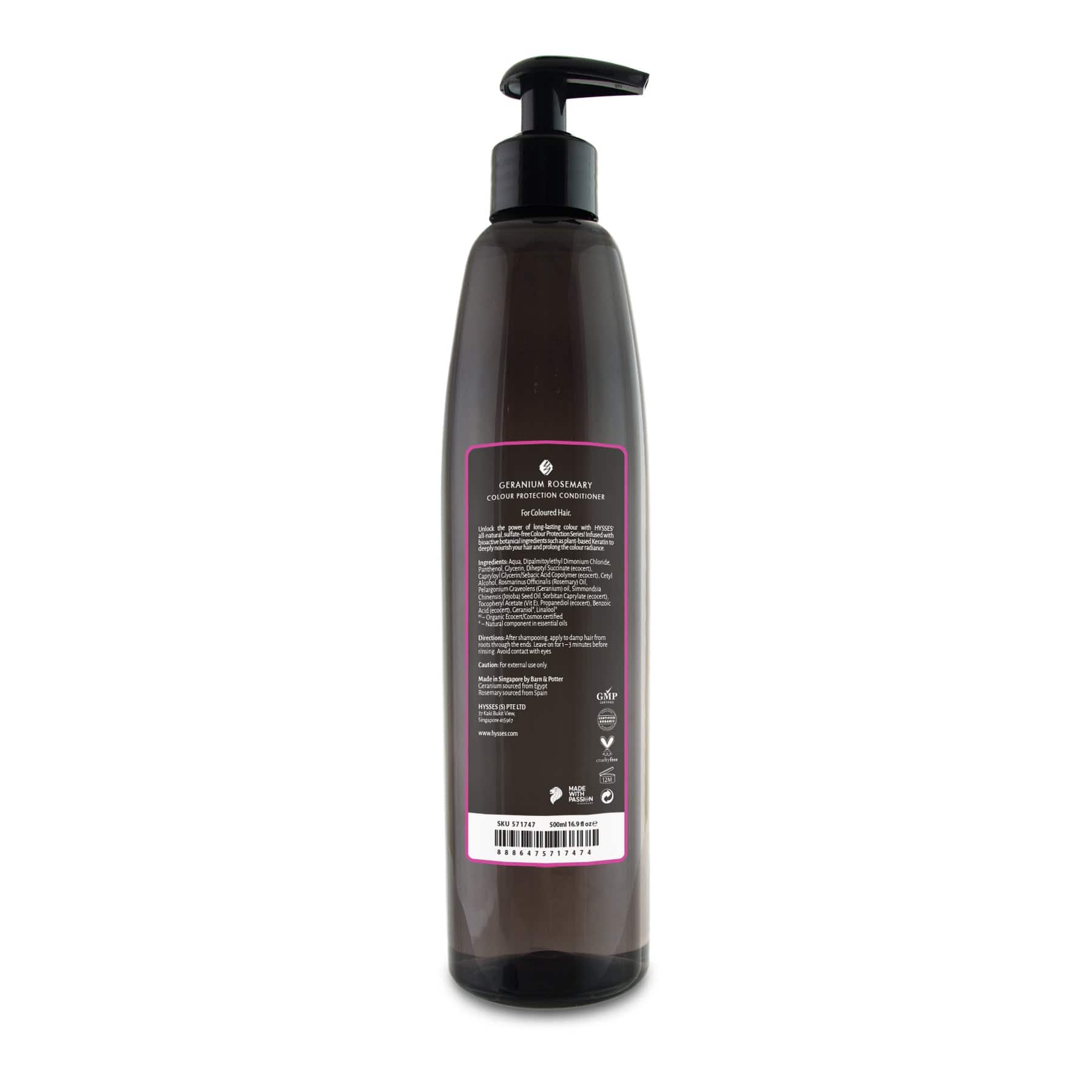 Hysses Singapore Hair Colour Protection Conditioner, Geranium Rosemary