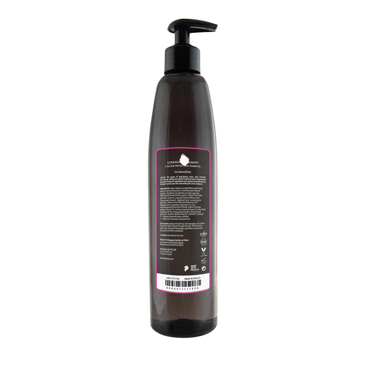 Hysses Singapore Hair Colour Protection Shampoo, Geranium Rosemary