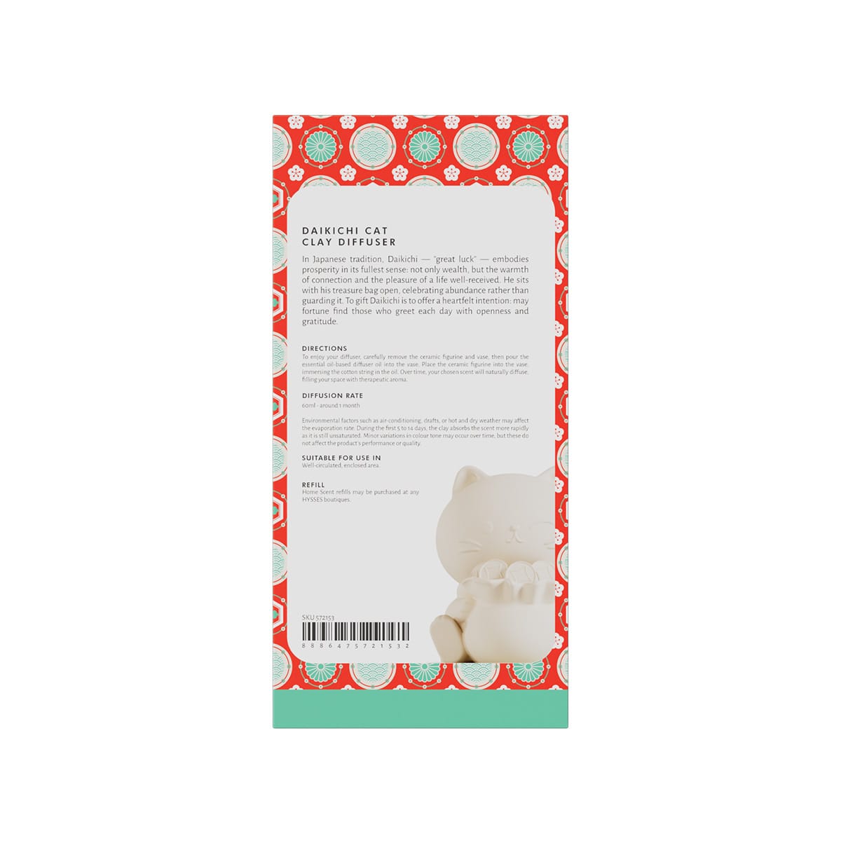 Hysses Singapore Home & Scent Clay Diffuser Daikichi Cat