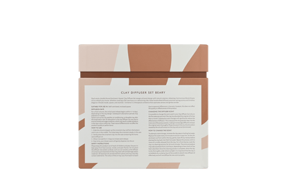 Hysses Singapore Home & Scent Clay Diffuser Set of 2, Beary (Yuzu Vetiver & Bergamot Jasmine)