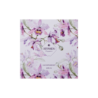 Hysses Singapore Home & Scent Clay Diffuser Set of 2, Orchid (Orchid Ambrette & Orchid Citrus)