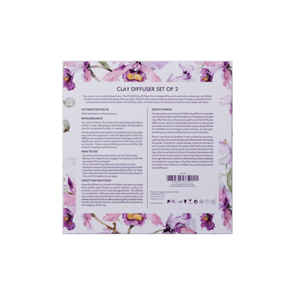 Hysses Singapore Home & Scent Clay Diffuser Set of 2, Orchid (Orchid Ambrette & Orchid Citrus)