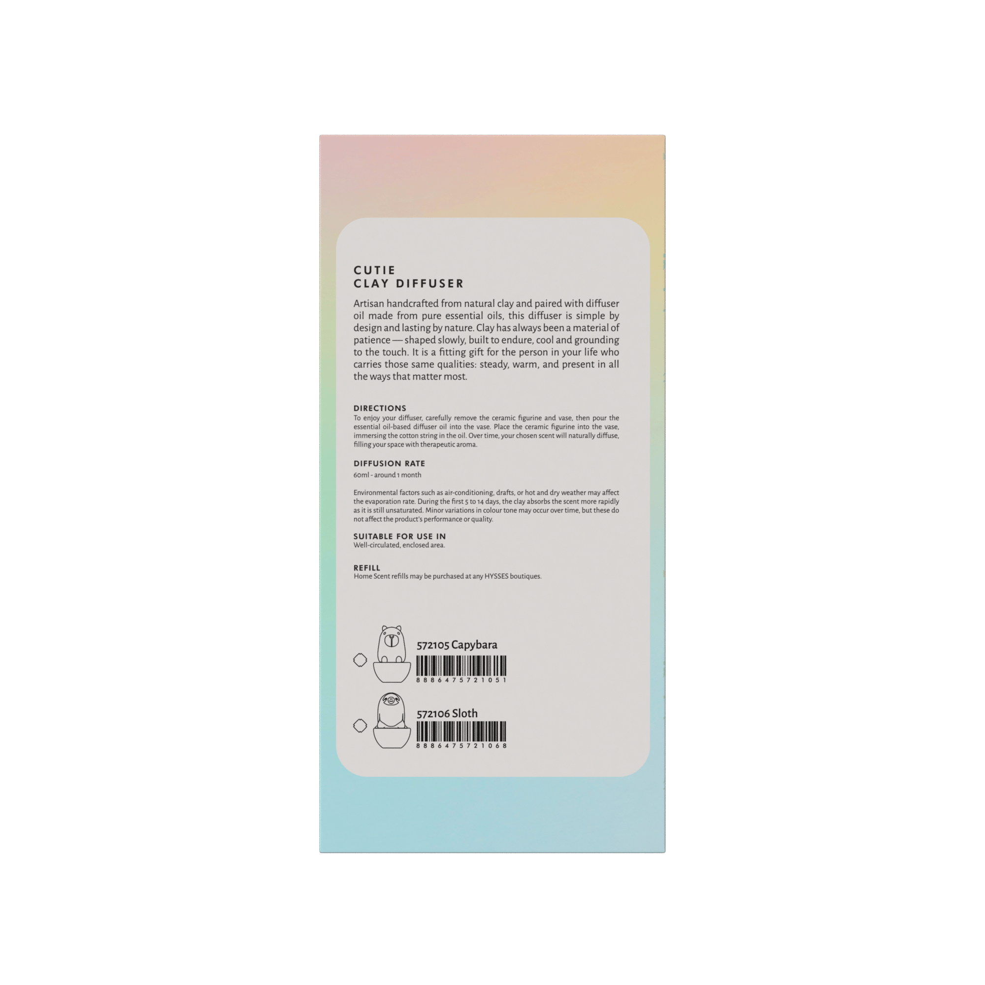 Hysses Singapore Home & Scent Cutie Clay Diffuser Sloth