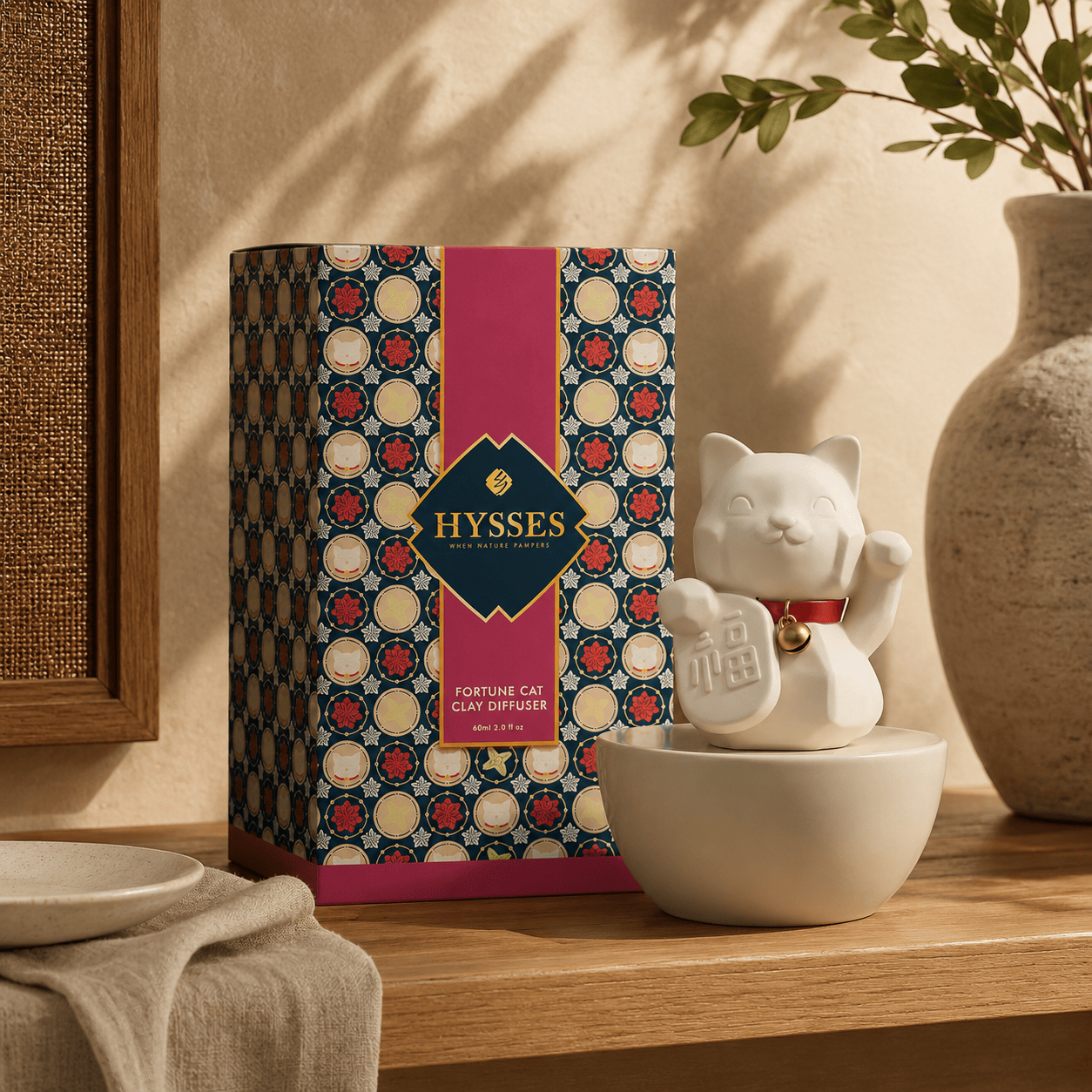 Hysses Singapore Home & Scent Fortune Cat Clay Diffuser